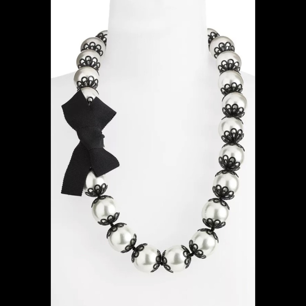 Kate Spade Japanese Floral Pearl Necklace with Bow